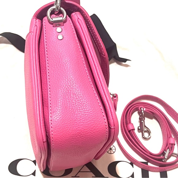 COACH Polished Pebble Leather Cassie Crossbody 19 Petunia - Picture 5 of 11
